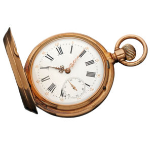 French 18K gold hunting cased lever pocket watch Circa 1900