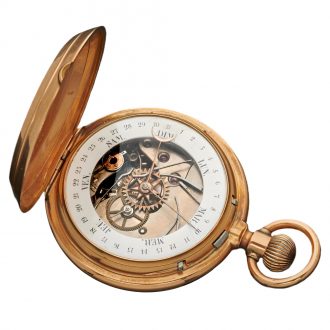 French 18K gold hunting cased lever pocket watch Circa 1900