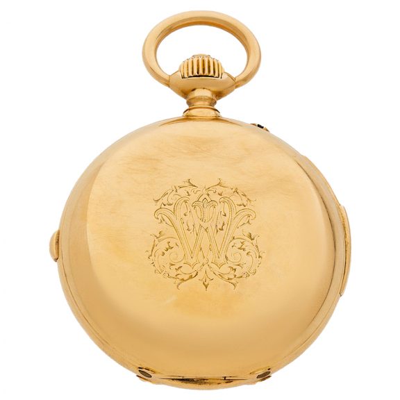 French 18K gold minute repeating chronograph Circa 1894 French 18K gold minute repeating chronograph Circa 1894