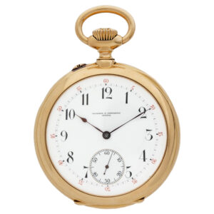Swiss 18 carat gold open faced lever pocket watch Circa 1901