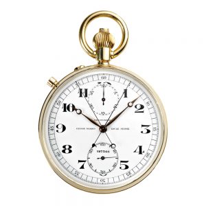 Swiss gold deck chronometer with chronograph Circa 1956