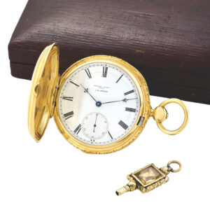 Swiss hunting cased pocket chronometer with footed detent escapement Circa 1870
