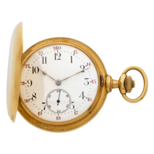 French 18 carat gold full hunter pocket watch Circa 1913