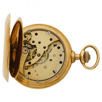 French 18 carat gold full hunter pocket watch Circa 1913