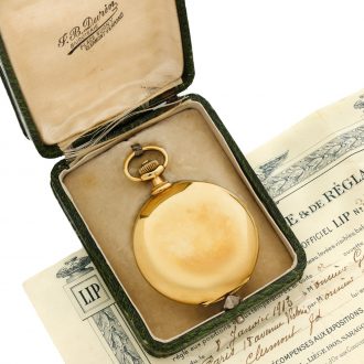 French 18 carat gold full hunter pocket watch Circa 1913