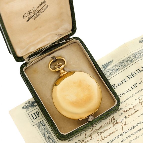 French 18 carat gold full hunter pocket watch Circa 1913 French 18 carat gold full hunter pocket watch Circa 1913