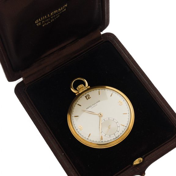 Swiss 18 carat gold open faced lever dress watch Circa 1955 Swiss 18 carat gold open faced lever dress watch Circa 1955