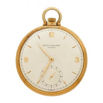 Swiss 18 carat gold open faced lever dress watch Circa 1955