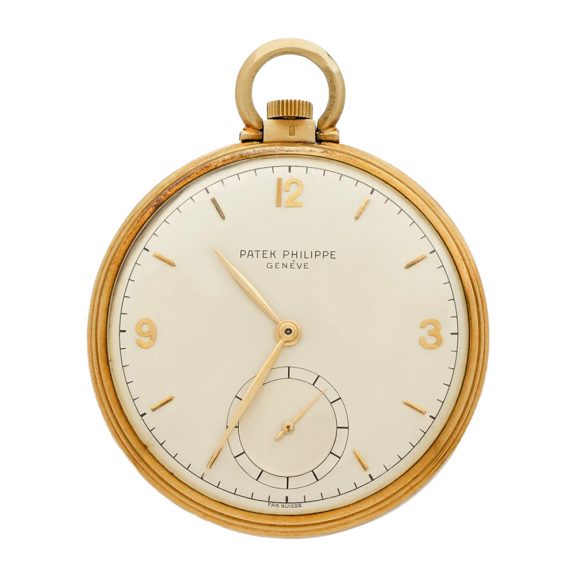 Swiss 18 carat gold open faced lever dress watch Circa 1955