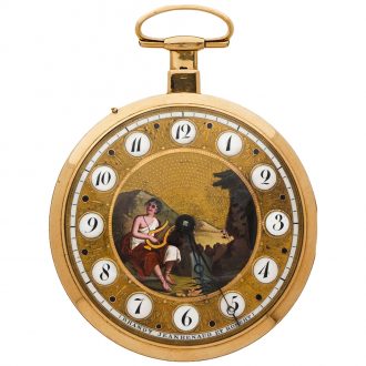 Swiss 18K gold quarter repeating verge pocket watch Circa 1810