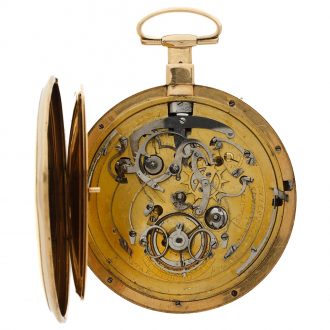 Swiss 18K gold quarter repeating verge pocket watch Circa 1810 Swiss 18K gold quarter repeating verge pocket watch Circa 1810