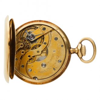 Swiss 18K yellow gold open faced lever pocket watch Circa 1920