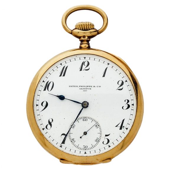 Swiss 18K yellow gold open faced lever pocket watch Circa 1920