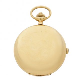 Swiss 18K gold hunting chronograph with register Circa 1890 Swiss 18K gold hunting chronograph with register Circa 1890