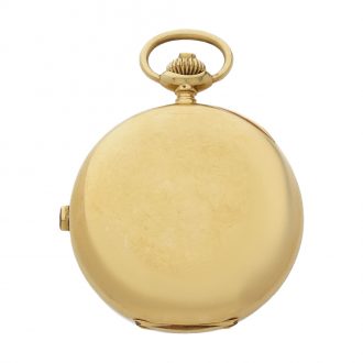 Swiss 18K gold hunting chronograph with register Circa 1890 Swiss 18K gold hunting chronograph with register Circa 1890