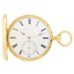 Danish yellow gold pocket chronometer with pivoted detent escapement Circa 1860
