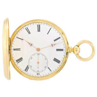 Danish yellow gold pocket chronometer with pivoted detent escapement Circa 1860