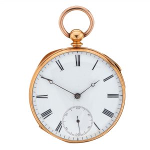 English gold quarter repeating lever watch Circa 1860