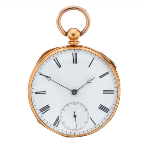 English gold quarter repeating lever watch Circa 1860