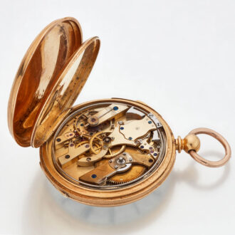English gold quarter repeating lever watch Circa 1860