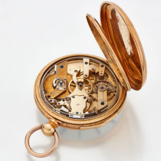 English gold quarter repeating lever watch Circa 1860