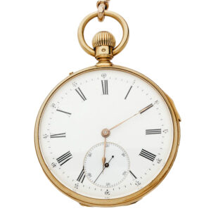 French 18K gold quarter repeating keyless watch Circa 1880