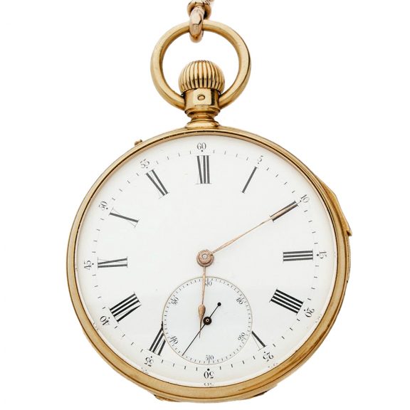French 18K gold quarter repeating keyless watch Circa 1880 French 18K gold quarter repeating keyless watch Circa 1880