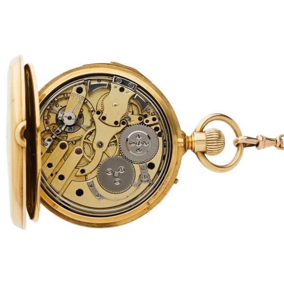 French 18K gold quarter repeating keyless watch Circa 1880 French 18K gold quarter repeating keyless watch Circa 1880