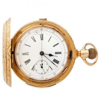 Swiss 18K gold quarter repeating chronograph watch Circa 1900