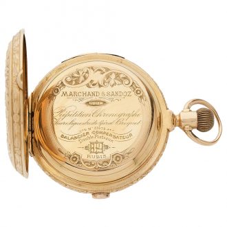 Swiss 18K gold quarter repeating chronograph watch Circa 1900