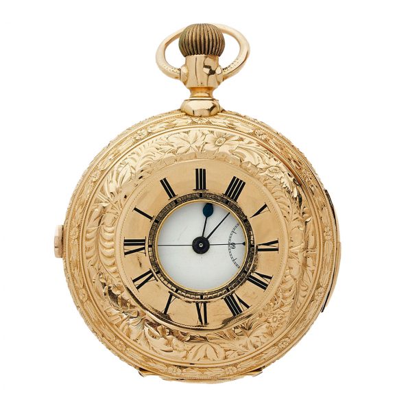 Swiss 18K gold quarter repeating chronograph watch Circa 1900