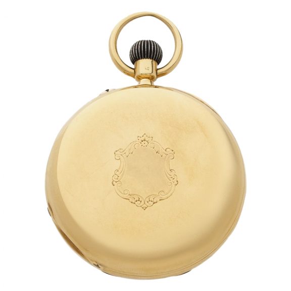 English 18 carat gold half hunting cased lever watch Circa 1895 English 18 carat gold half hunting cased lever watch Circa 1895