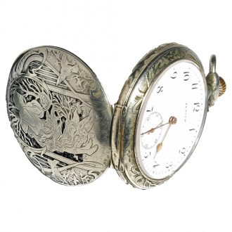 Swiss fully decorated lever watch in oxide intaglia Circa 1900