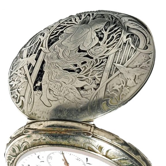 Swiss fully decorated lever watch in oxide intaglia Circa 1900 Swiss fully decorated lever watch in oxide intaglia Circa 1900