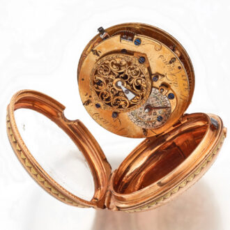 French two colour 18K gold open faced verge Circa 1770 French two colour 18K gold open faced verge Circa 1770