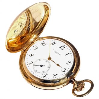 Fine Swiss 18 carat gold hunting cased pocket watch Circa 1910