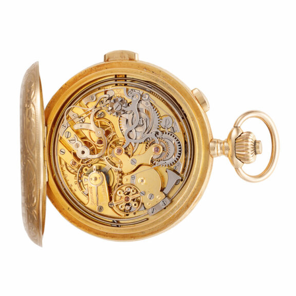 Swiss rose gold hunting cased complicated lever watch Circa 1910 Swiss rose gold hunting cased complicated lever watch Circa 1910