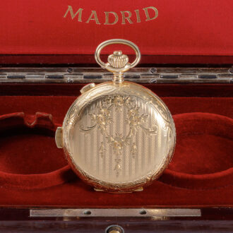 Swiss rose gold hunting cased complicated lever watch Circa 1910