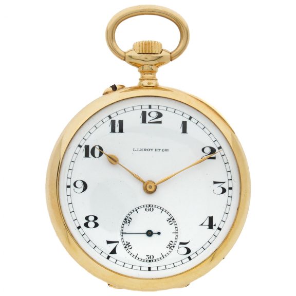 French 18 carat yellow gold open faced pocket watch Circa 1900