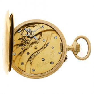French 18 carat yellow gold open faced pocket watch Circa 1900