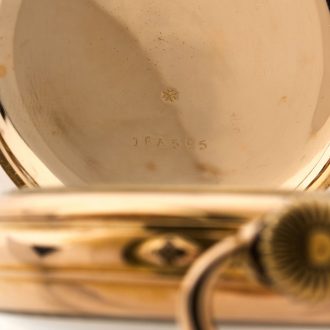 Swiss 18 carat rose gold keyless open faced lever watch Circa 1900