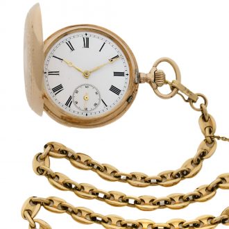French 18 carat gold hunting cased lever watch Circa 1900