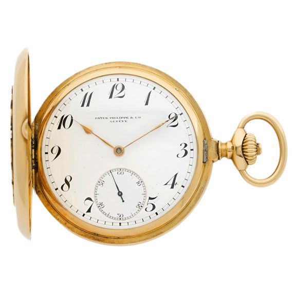 Swiss 18K yellow gold hunting cased lever watch Circa 1900
