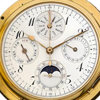 French gold complicated repeating chronograph watch Circa 1880