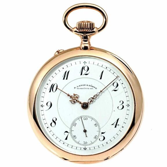 German 18k rose gold Glashütte pocket watch Circa 1915