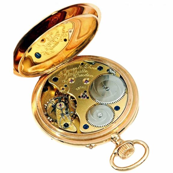 German 18k rose gold Glashütte pocket watch Circa 1915 German 18k rose gold Glashütte pocket watch Circa 1915
