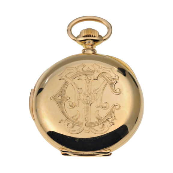 Exquisite German gold half hunter pocket watch Circa 1888 Exquisite German gold half hunter pocket watch Circa 1888