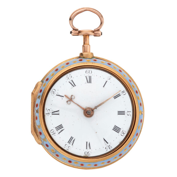 English gold unusual enameled pocket watch Circa 1805 English gold unusual enameled pocket watch Circa 1805