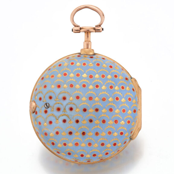 English gold unusual enameled pocket watch Circa 1805 English gold unusual enameled pocket watch Circa 1805