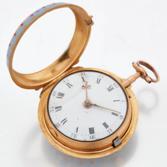 English gold unusual enameled pocket watch Circa 1805 English gold unusual enameled pocket watch Circa 1805